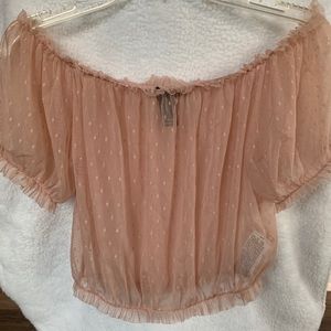 Off the shoulder See thru blouse